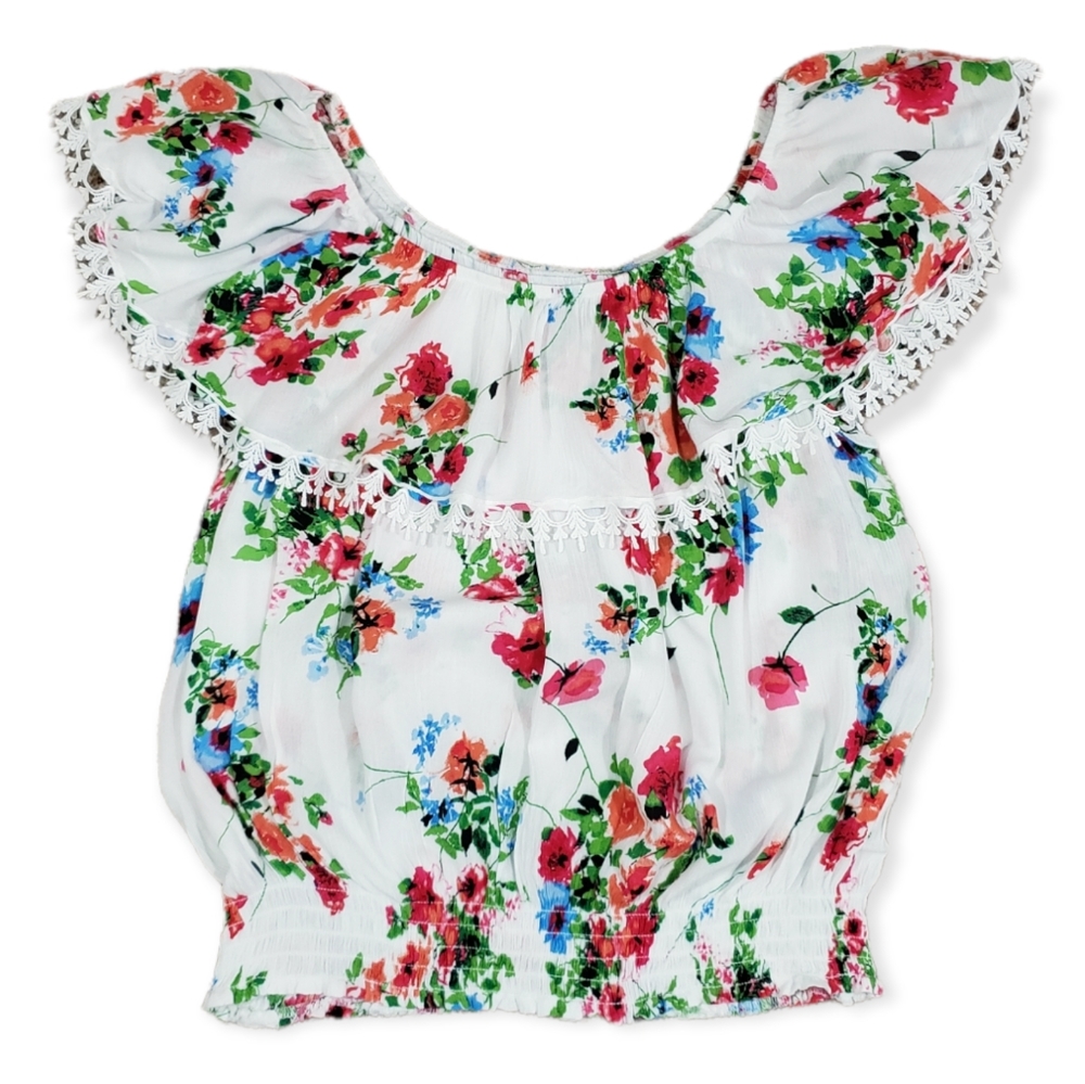 Haute Project Los Angeles Ruffled Floral Top 2X